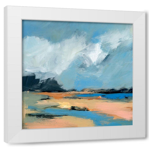 Blue Inlet I White Modern Wood Framed Art Print by Barnes, Victoria