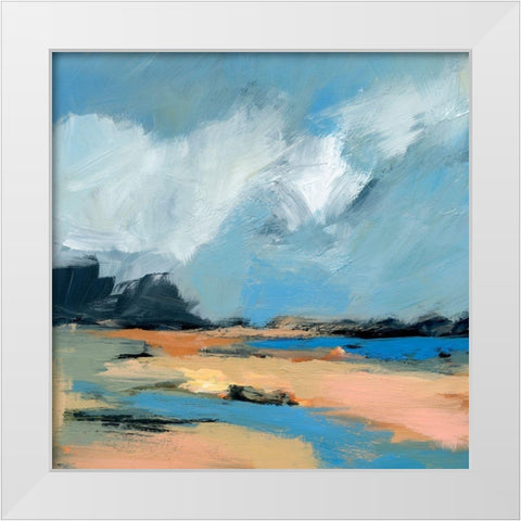 Blue Inlet I White Modern Wood Framed Art Print by Barnes, Victoria