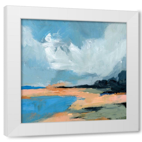 Blue Inlet II White Modern Wood Framed Art Print by Barnes, Victoria