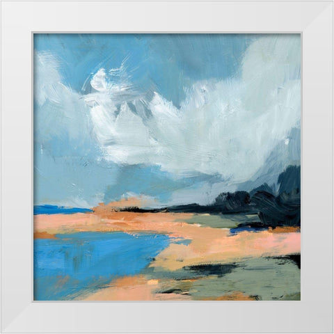 Blue Inlet II White Modern Wood Framed Art Print by Barnes, Victoria