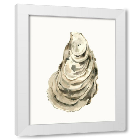 Neutral Oyster Study I White Modern Wood Framed Art Print by Caroline, Emma