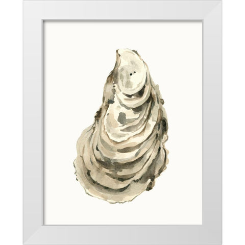 Neutral Oyster Study I White Modern Wood Framed Art Print by Caroline, Emma