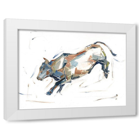 Modern Bull Study II White Modern Wood Framed Art Print by Harper, Ethan