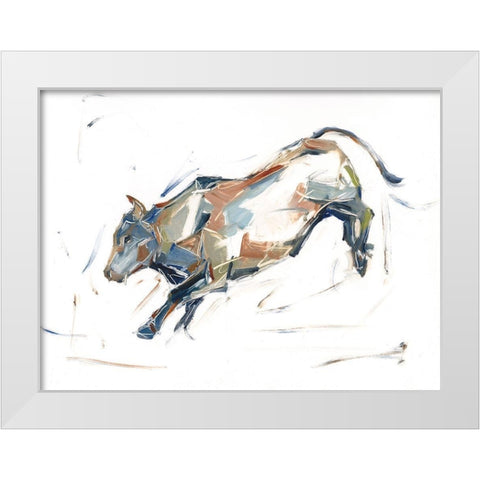 Modern Bull Study II White Modern Wood Framed Art Print by Harper, Ethan