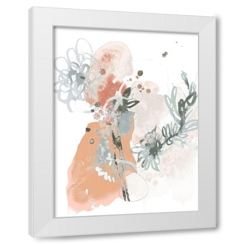 Petal Drift I White Modern Wood Framed Art Print by Vess, June Erica