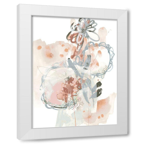 Petal Drift II White Modern Wood Framed Art Print by Vess, June Erica
