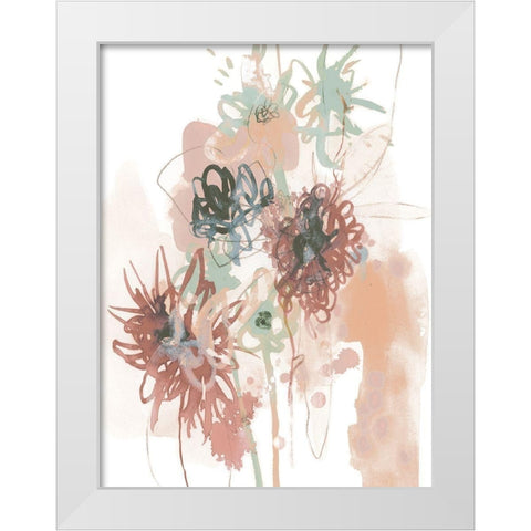 Petal Drift IV White Modern Wood Framed Art Print by Vess, June Erica