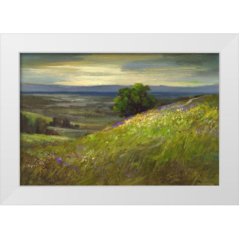 Path Up Windy Hill White Modern Wood Framed Art Print by Finch, Sheila