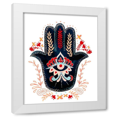 Folk Hand Hamsa II White Modern Wood Framed Art Print by Parker, Jennifer Paxton
