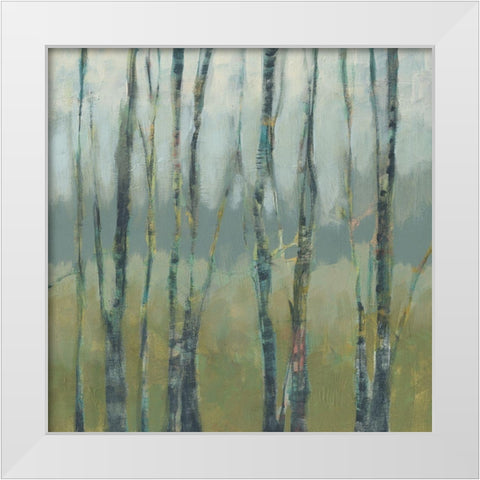 Custom Transitional Treeline I White Modern Wood Framed Art Print by Goldberger, Jennifer