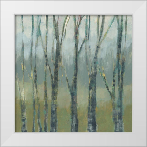 Custom Transitional Treeline II White Modern Wood Framed Art Print by Goldberger, Jennifer