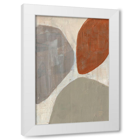 Custom Three Stones II White Modern Wood Framed Art Print by Goldberger, Jennifer