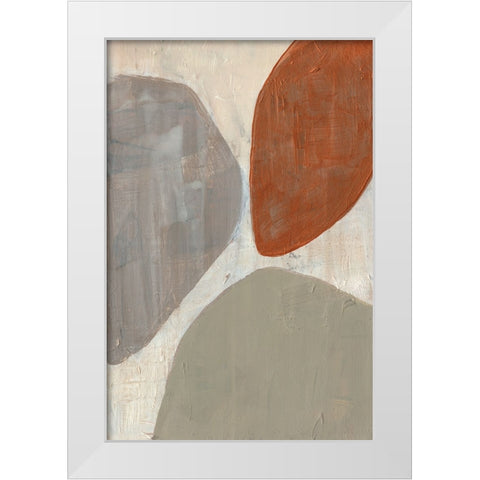 Custom Three Stones II White Modern Wood Framed Art Print by Goldberger, Jennifer