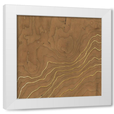 Golden Veneer I White Modern Wood Framed Art Print by Lam, Vanna