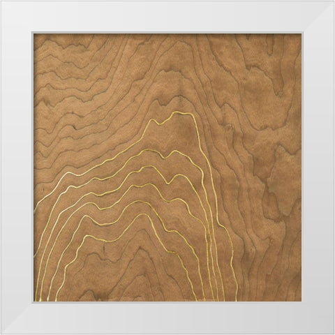 Golden Veneer II White Modern Wood Framed Art Print by Lam, Vanna