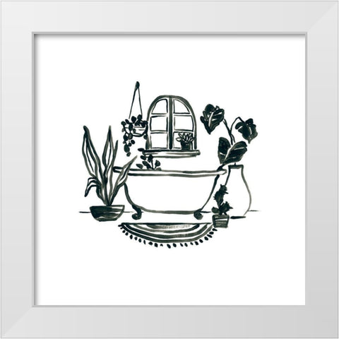 Parisian Bath Sketches I White Modern Wood Framed Art Print by Vess, June Erica