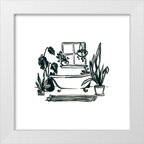 Parisian Bath Sketches IV White Modern Wood Framed Art Print by Vess, June Erica