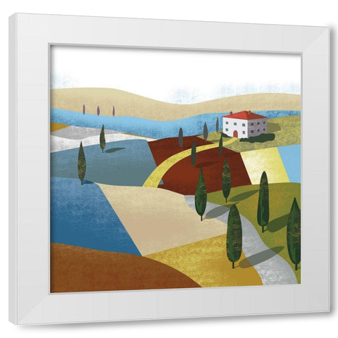 Illustrated Italian Landscape I White Modern Wood Framed Art Print by Arctic Frame