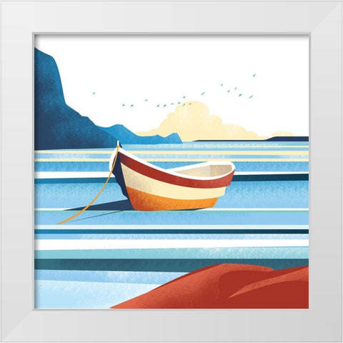 Illustrated Italian Landscape X White Modern Wood Framed Art Print by Arctic Frame