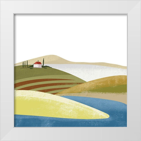 Illustrated Mediteranean I White Modern Wood Framed Art Print by Arctic Frame