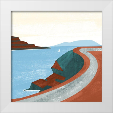 Illustrated Mediteranean IV White Modern Wood Framed Art Print by Arctic Frame