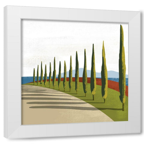 Illustrated Mediteranean V White Modern Wood Framed Art Print by Arctic Frame