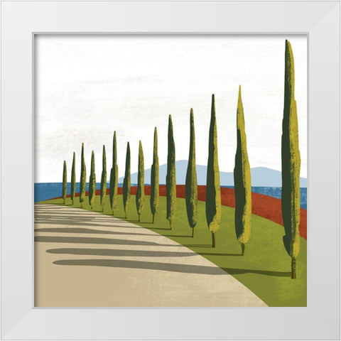 Illustrated Mediteranean V White Modern Wood Framed Art Print by Arctic Frame