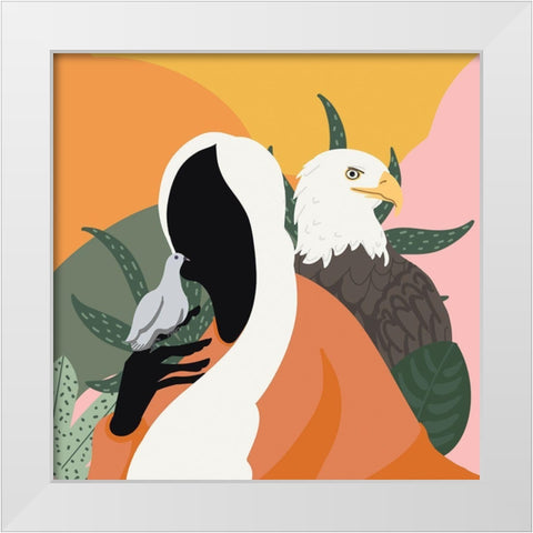 Mother Nature II White Modern Wood Framed Art Print by Arctic Frame