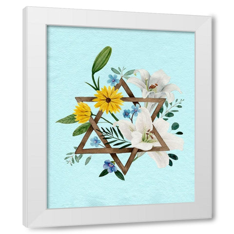 Floral Hanukkah II White Modern Wood Framed Art Print by Popp, Grace