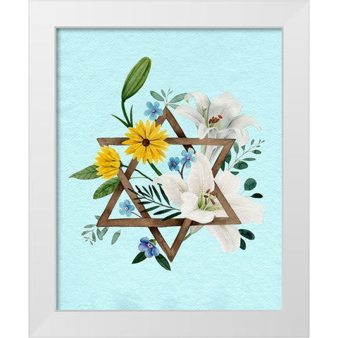 Floral Hanukkah II White Modern Wood Framed Art Print by Popp, Grace