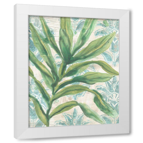 Palms And Patterns I White Modern Wood Framed Art Print by Vess, June Erica