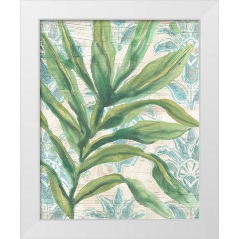 Palms And Patterns I White Modern Wood Framed Art Print by Vess, June Erica