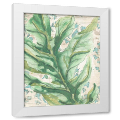 Palms And Patterns III White Modern Wood Framed Art Print by Vess, June Erica