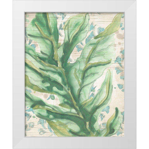 Palms And Patterns III White Modern Wood Framed Art Print by Vess, June Erica