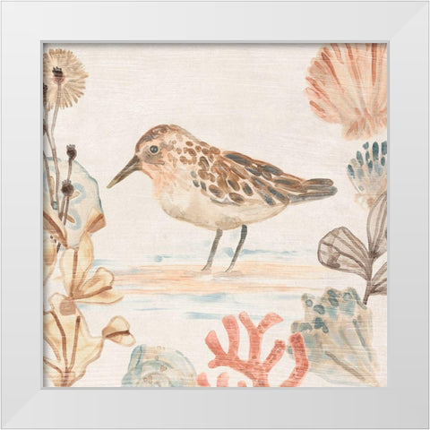 Shell Pipers IV White Modern Wood Framed Art Print by Vess, June Erica