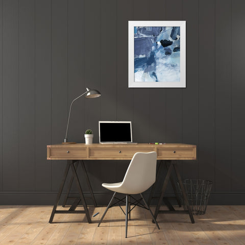 Swim III White Modern Wood Framed Art Print by Long, Christina