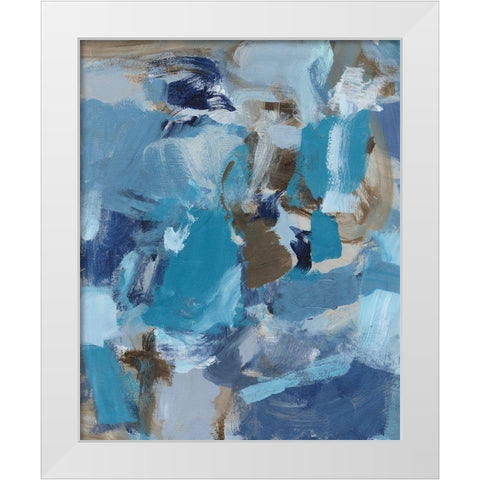 Dolphin I White Modern Wood Framed Art Print by Long, Christina