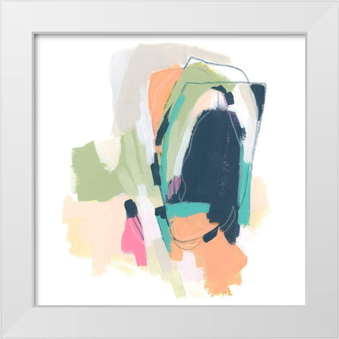 Full Circle Palette I White Modern Wood Framed Art Print by Vess, June Erica