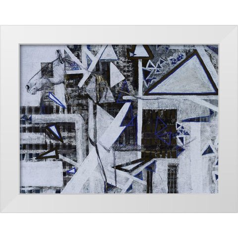 Blue Horse II White Modern Wood Framed Art Print by Arbel, Lori