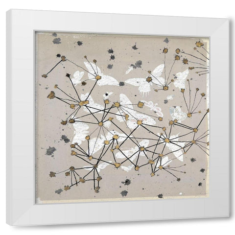 19th Century Butterfly Constellations I White Modern Wood Framed Art Print by Arbel, Lori