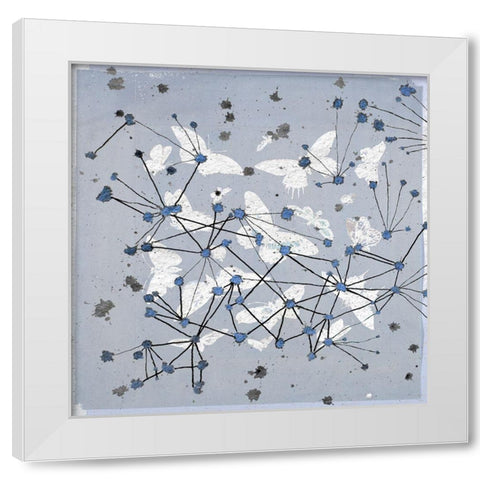 19th Century Butterfly Constellations in Blue I White Modern Wood Framed Art Print by Arbel, Lori