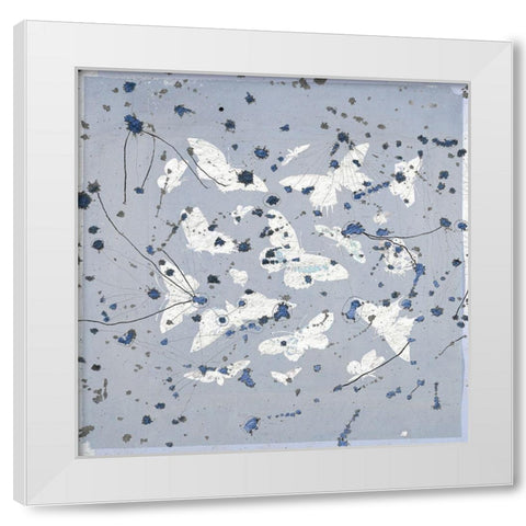19th Century Butterfly Constellations in Blue II White Modern Wood Framed Art Print by Arbel, Lori