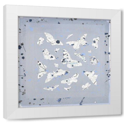19th Century Butterfly Constellations in Blue III White Modern Wood Framed Art Print by Arbel, Lori