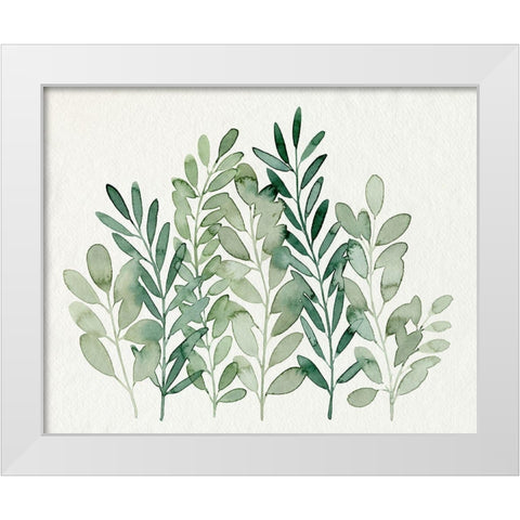 Foraged Greens I White Modern Wood Framed Art Print by Popp, Grace