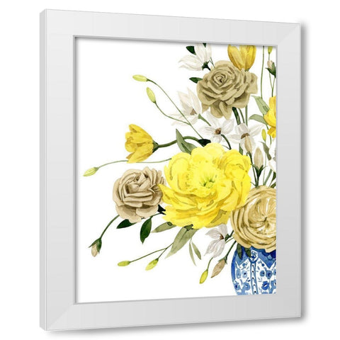 Yellow and Ultramarine Bouquet I White Modern Wood Framed Art Print by Popp, Grace