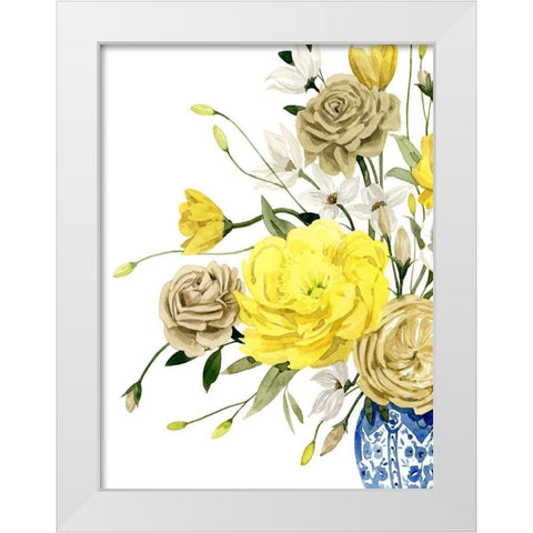 Yellow and Ultramarine Bouquet I White Modern Wood Framed Art Print by Popp, Grace