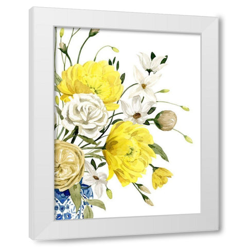 Yellow and Ultramarine Bouquet II White Modern Wood Framed Art Print by Popp, Grace