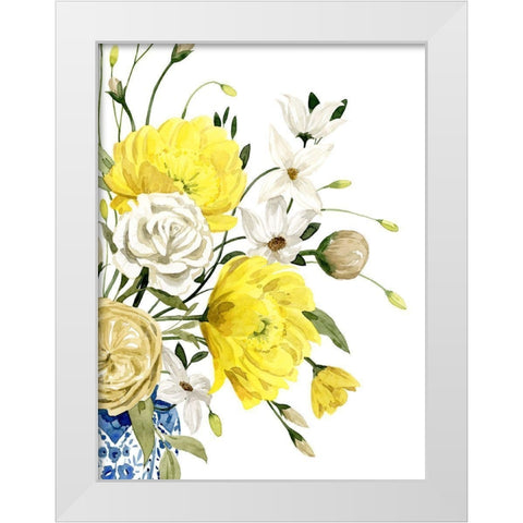 Yellow and Ultramarine Bouquet II White Modern Wood Framed Art Print by Popp, Grace