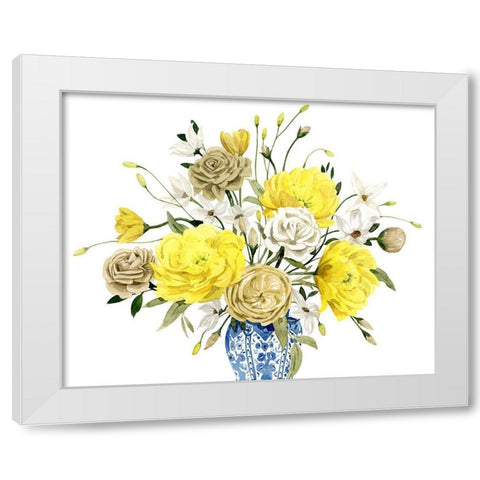 Yellow and Ultramarine Bouquet III White Modern Wood Framed Art Print by Popp, Grace