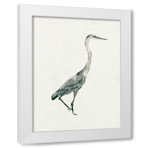 Saltwater Herons I White Modern Wood Framed Art Print by Caroline, Emma